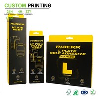 Boîte personnalisée en carton Euro Punch jaune avec panneau de tête, languettes de suspension, fentes pour crochets, fentes Euro pour étagère, MOQ 100 pièces