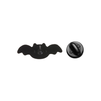 Badge en émail gris mignon en forme de chauve-souris, accessoire décoratif en métal pour sac à dos, veste, sac, style Kawaii Gothique, ornement de mode