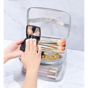 Borsa per il Trucco Personalizzata Red Star, Impermeabile, Portatile, Grande Capacità, con Cerniera, Astuccio Cosmetico in PVC per Viaggi e Influencer - Product Image 5