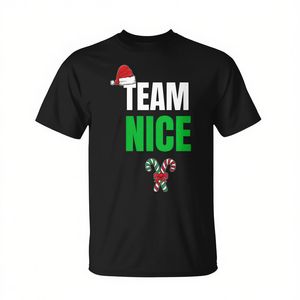 Camiseta Navideña de Navidad con la Frase 'Naughty or Nice' para Promociones de Equipo - Product Image 3