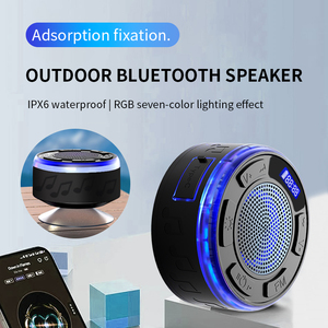 IPX6 Bathroom Bluetooth <b>Speaker</b> Waterproof Wall Mounted Portable Audio <b>Speaker</b> with RGB Light <b>LED</b> display clock function - Product Image 4