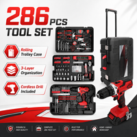 IFIXPRO Kit d'outils sans fil 8V de 139 pièces, ensemble d'outils électriques pour la réparation générale de la maison, kit d'outils de réparation générale pour la maison