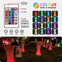 Table de bar à LED pour l'extérieur, rechargeable, étanche, avec changement de couleur, pour cocktail, discothèque, fête, lounge