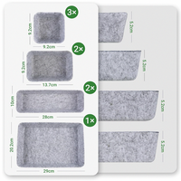 Lot de 8 organiseurs de tiroirs en feutre, inserts souples empilables en feutre pour bureau et armoire