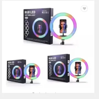 Grande Promotion Lumière d'Appoint RGB Rotation 360 Professionnelle Anneau Lumineux pour Selfie avec Support pour Téléphone Caméra