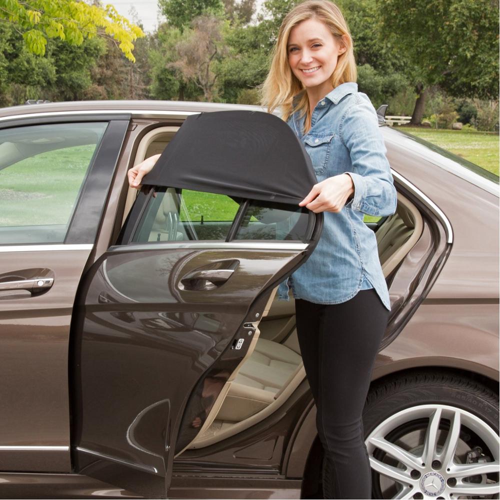 Черный 2шт Лучший гибкий нейлоновый сетчатый носок Sox Car Sunshade