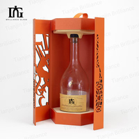 Boîte cadeau rigide personnalisée, double porte magnétique, doublure en éponge, gaufrage, laminage mat, recyclable, luxe, whisky/vodka/brandy personnalisé