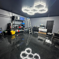 HanYin Lampe hexagonale à led en aluminium noir Luminaire de plafond hexagonal modulaire pour garage