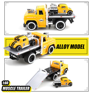 Modellino di Pickup <span class=keywords><strong>in</strong></span> Scala 1:60, Auto Giocattolo con Rimorchio, Serie di Auto Classiche <span class=keywords><strong>in</strong></span> Metallo Retro - Product Image 2