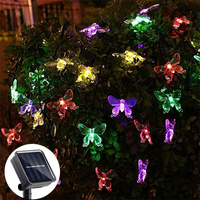 Terre d'oiseau jardin Fiber optique extérieur décoration de noël pelouse solaire guirlande Led papillon lumière