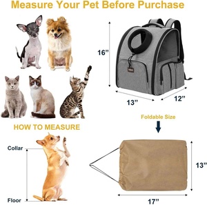 Sac à dos de transport pour animaux de compagnie, pour chats et chiens, ventilé, <span class=keywords><strong>extensible</strong></span>, avec maille respirante, pour la randonnée et les voyages - Product Image 5