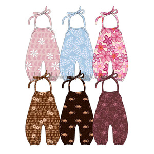 <span class=keywords><strong>Tutina</strong></span> per Bambine con Stampa Hawaii, Senza Maniche, Schiena Scoperta, in Tessuto di Seta di Latte, Vendita Calda - Product Image 1