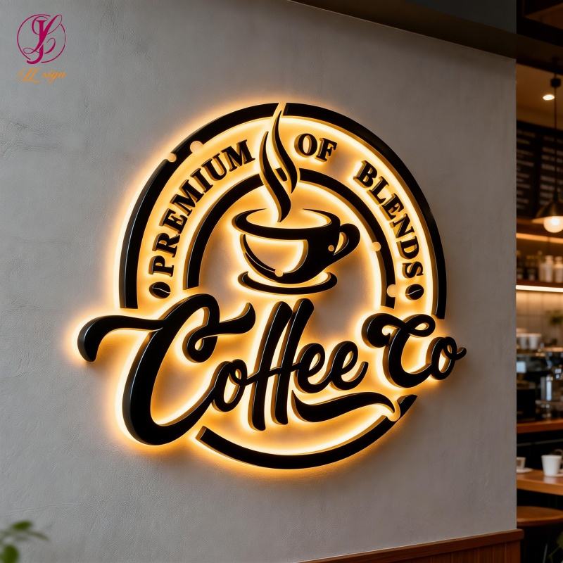 Outdoor Waterproof Advertising Metal Gold Mirror Backlit Letter — free download