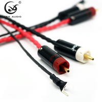 Cable de Señal para Tocadiscos YIVO XSSH HIFI de 4 Núcleos, Blindado y Plateado, Cable de Audio para Vinilo LP con Conector a Tierra