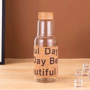 Ins Celebrity Haute Apparence Tasse Café Jus Résistant À La Chaleur Femmes D'été Portable Bouteille D'eau avec Couvercle En Bambou - Product Image 1