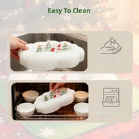 Tapis de Mangeoire Lente en Silicone de Qualité Alimentaire avec Tapis de Léchage Anti-Étouffement, Gamelle de Noël pour Chiens et Chats