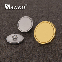 Boutons en métal SANKO à bord perlé, centre lisse, finition polie or et argent pour blazer, manteau, costume, robe