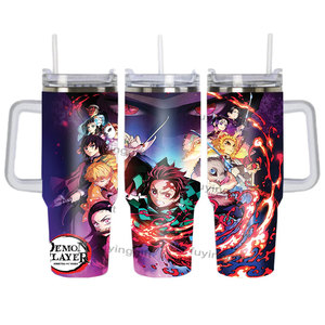 Nouvelle <span class=keywords><strong>Tasse</strong></span> Isotherme Personnalisée <span class=keywords><strong>Demon</strong></span> <span class=keywords><strong>Slayer</strong></span> de 40 oz avec Couvercle et Poignée, Bouteille d'Eau en Acier Inoxydable Isolée avec Paille et Boîte Cadeau - Product Image 3