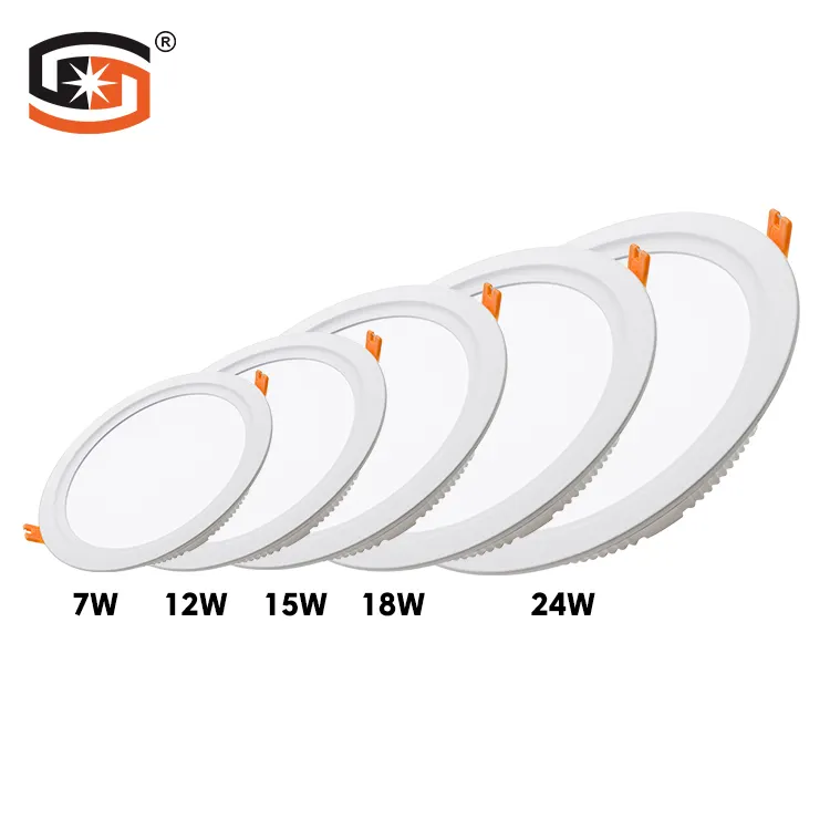 Aluminium tanam Shell komersial Hotel 7W 12W 15W 18W 24W COB bulat langit-langit Led Downlight