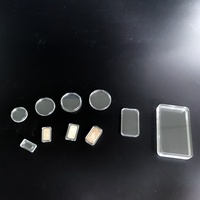 Personnalisé argent plastique acrylique rectangulaire environ 40mm mousse insérer anneau pièce argent or protecteur capsules titulaires