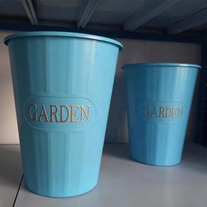 10L plastic flower bucket indoor outdoor planters painted decorative pot
