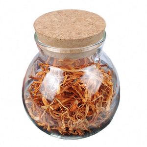Récipient en verre transparent moderne, design rond, avec bouchon en liège pour fruits secs et thé, utilisation en cuisine pour le stockage des aliments - Product Image 2