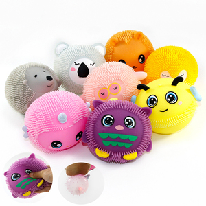 Boule en peluche de 5 pouces, jouets animaux, lapins LED, abeilles, paresseux, chouettes licorne TPR cadeaux pour enfants - Product Image 1