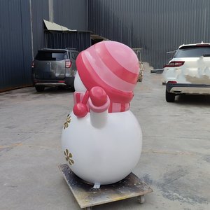 Décorations de bonhomme de neige de Noël en fibre de verre personnalisées, écologiques, art <span class=keywords><strong>déco</strong></span> pour exposition de jardin durable, Noël - Product Image 6