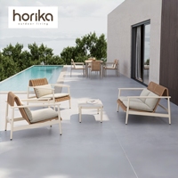 Ensemble de canapés de jardin en rotin de haute qualité, moderne, pour terrasse, balcon, patio, avec structure en métal
