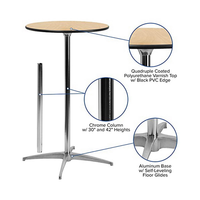 Table de bar en bois de teck pour balcon et comptoir de DJ