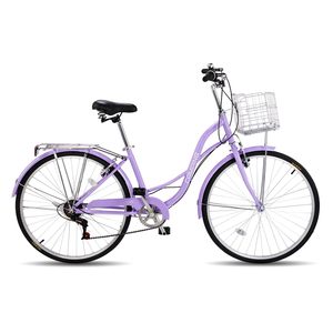 Vélo <span class=keywords><strong>de</strong></span> plage <span class=keywords><strong>pour</strong></span> <span class=keywords><strong>femme</strong></span> à 7 vitesses avec design <span class=keywords><strong>ergonomique</strong></span>, <span class=keywords><strong>selle</strong></span> réglable, double garde-boue et frein V, violet - Product Image 1
