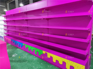 Tủ trưng bày đồ ăn vặt tùy chỉnh, nội thất cửa hàng bánh kẹo nhiều màu sắc, kệ trưng bày bánh kẹo bằng gỗ, thùng đựng bánh kẹo - Product Image 6