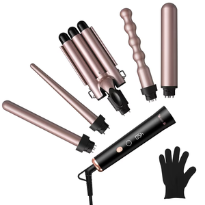 Fer à <span class=keywords><strong>boucler</strong></span> rotatif en céramique 5-en-1 interchangeable pour salon professionnel – <span class=keywords><strong>Appareil</strong></span> portable de coiffure en gros - Product Image 2