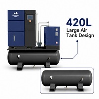 Compresseur d'air industriel à vis à faible bruit 15KW 20HP 0,6-2,5m³/min 21-88CFM 8Bar-13bar pour la réparation automobile et la menuiserie