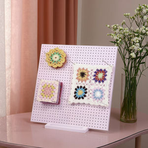 Soporte de tablero de bloqueo de ganchillo de bambú de madera Rosa portátil, alfileres de acero inoxidable, estilo Simple para amantes de la abuela cuadrada hechos a mano - Product Image 3