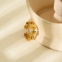 Gaovo Luxus Premium Design Gänseblümchen Offene Ringe 18K Vergoldet Wasserdichter Edelstahl Fingerringe Modeschmuck