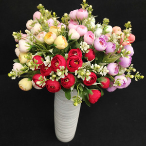 Bouquet de fleurs artificielles mixtes de printemps, 33 cm, fleurs faites à la main pour la décoration de la maison, cadeau, accessoires photo - Product Image 2