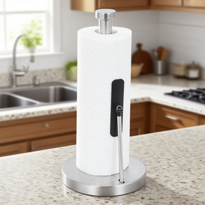Portarotolo da Cucina Moderno in Acciaio Inox, Supporto per Carta Assorbente da Terra - Product Image 1