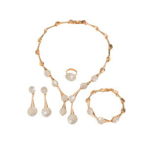 Parure de bijoux exquise en or et diamants, style européen et américain, très tendance, pour mariée et banquet féminin - Product Image 5