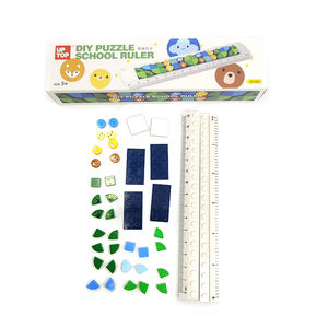Top usine Promotion personnalisé mignon école papeterie ensemble 15cm 6 pouces en plastique bricolage Puzzles règles droites échelle règle pour les enfants - Product Image 4