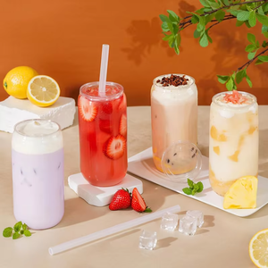 Bouteille d'emballage jetable transparente de qualité alimentaire épaissie, anti-fuite, pour boissons, thé au lait, jus, avec logo personnalisé - Product Image 1