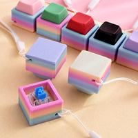 Porte-clés Fidget Keycap à bouton unique, pendentif vierge à base dégradée, bouton poussoir de commutateur mécanique, mignon, cadeau