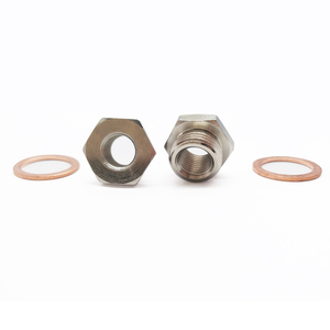 อะแดปเตอร์เกลียวตัวผู้ M18x1.5 เป็นตัวเมีย M12x1.25 พร้อมแหวนทองแดง, ตัวเชื่อมต่อระบบไอเสียรถยนต์แบบเหล็กกล้าคาร์บอนชุบนิกเกิล - Product Image 5