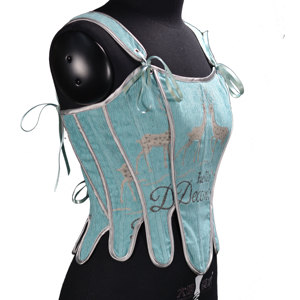Corset sexy vintage en jacquard motif cerf de la forêt pour femme, bustier sans bretelles, cincher de taille à baleines avec dos à lacets et rubans - Product Image 4