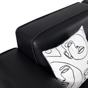 Juego de Sofás Seccionales Reclinables de Tres Plazas de Cuero Genuino de Lujo, Estructura de Madera Sólida, Diseño Moderno para Sala de Estar, Oficina, <span class=keywords><strong>Hotel</strong></span> - Product Image 6