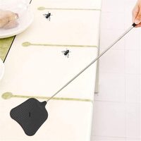 1 Raquette à mouches télescopique de couleur aléatoire avec manche rétractable, raquette légère pour l'élimination des mouches en intérieur et en extérieur