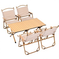 Table et chaises pliantes d'extérieur, ensemble complet de meubles d'extérieur en aluminium et plastique, rectangulaires, pour pique-nique, camping, cuisine