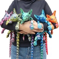 FUSEJOY Grenzüberschreitender Neuer Bestseller Riesige 3D-gedruckte Haarlose Katzenfigur mit Beweglichen Gelenken Dekoratives Geschenk für Altersgruppe 12+