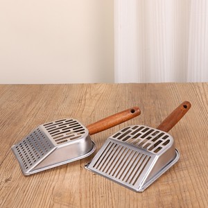 Pelle à litière pour chat en acier inoxydable, design rectangulaire en maille métallique, grande taille pour bac à litière - Product Image 1