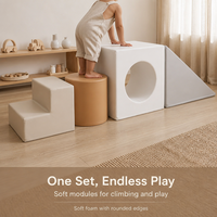 Ensemble de jeu souple pour tout-petits OEM ODM, 4 pièces, blocs d'escalade en mousse avec toboggan, rampe et marches cubiques pour crèche et salle de jeux, vente en gros